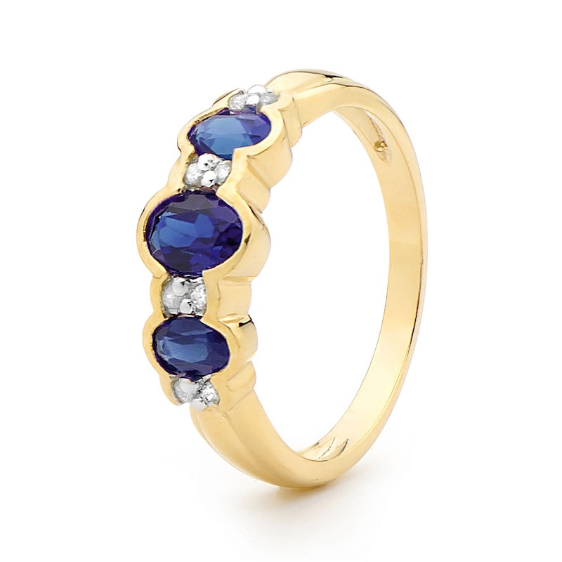 Sapphire Ring With Diamonds (W)