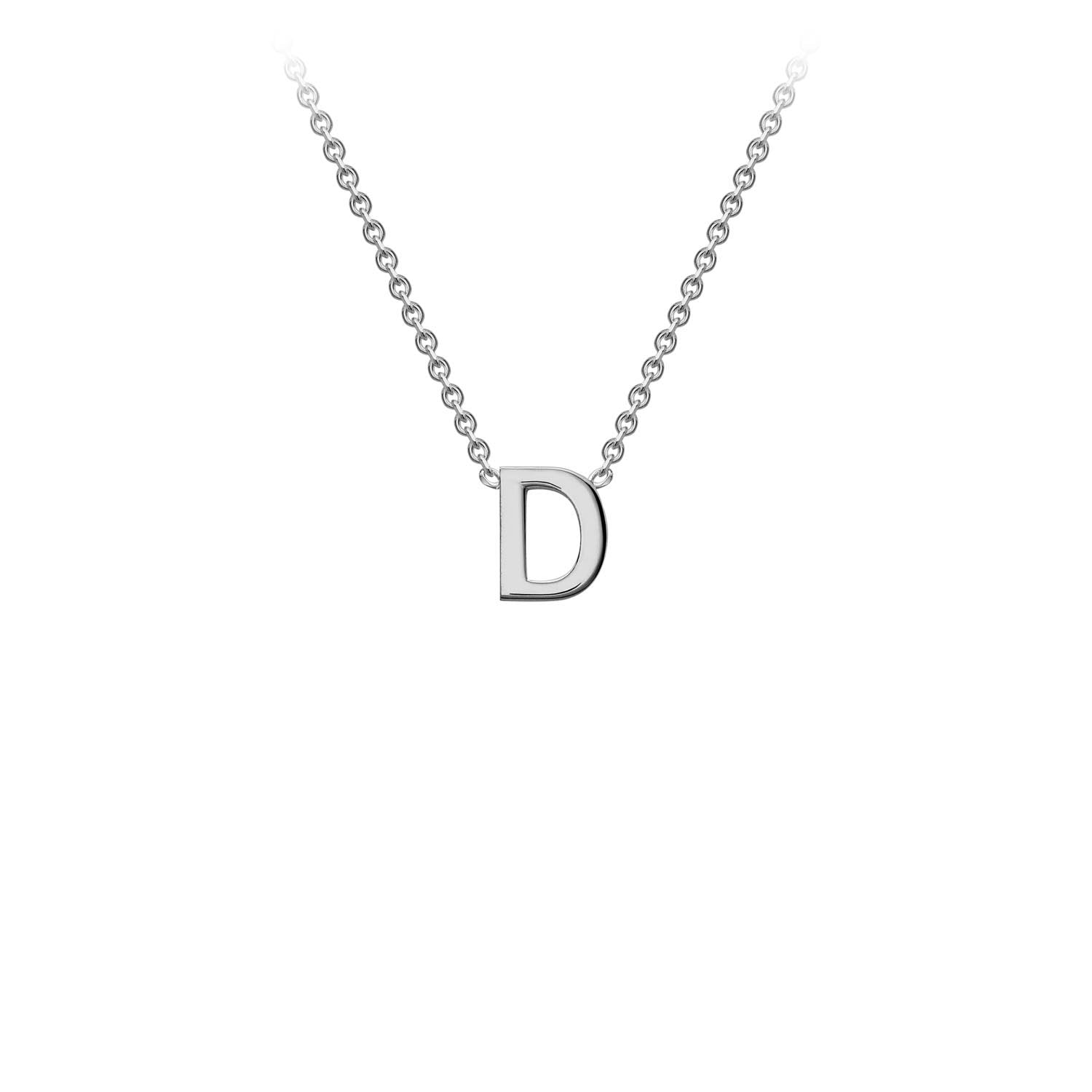 9ct White Gold 'D' Initial Adjustable Letter Necklace 38/43cm