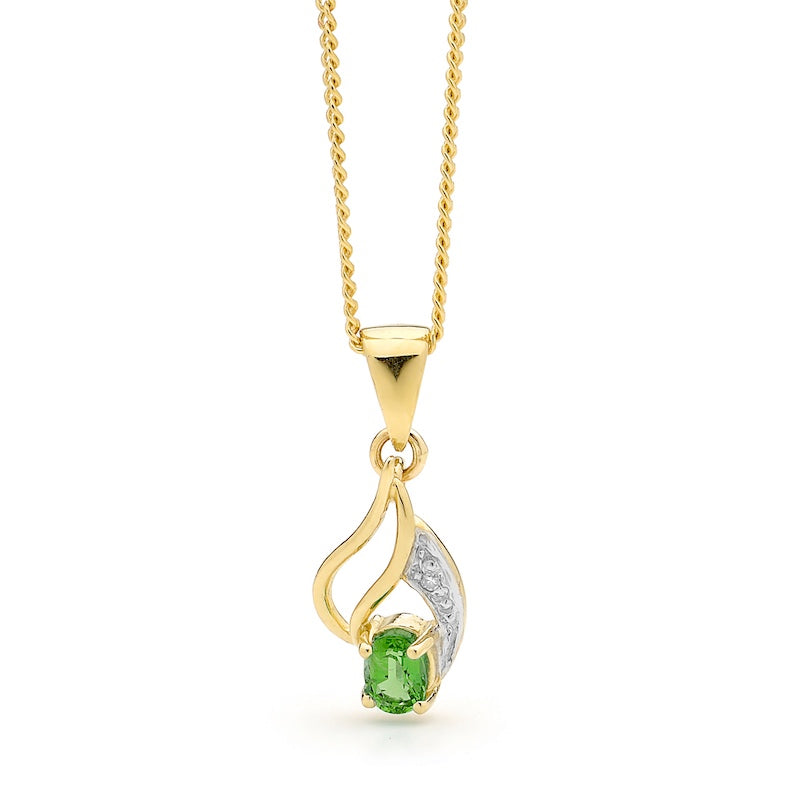 Created Emerald and Diamond Pendant