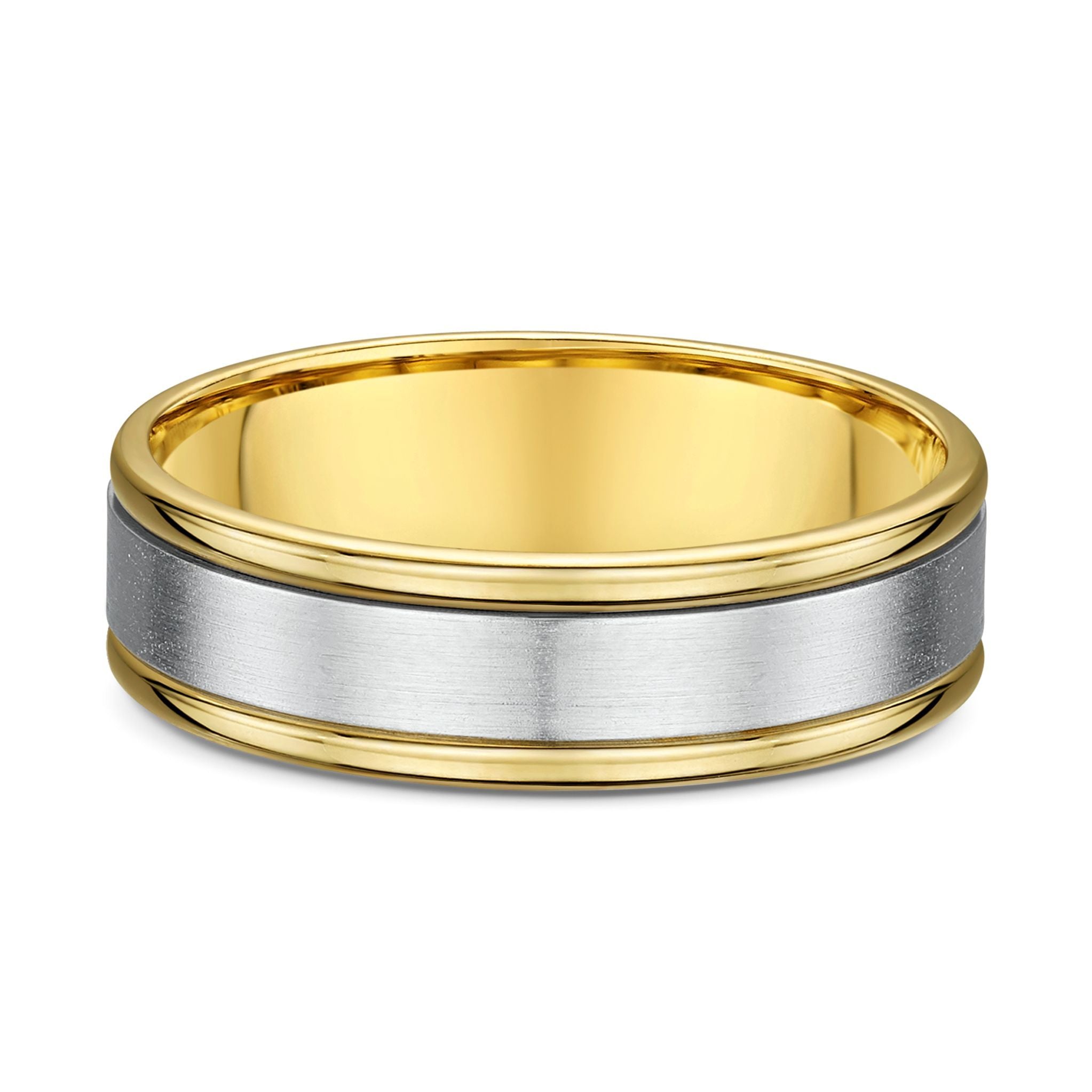 9ct Two Tone White & Yellow Gold  Wedding Ring