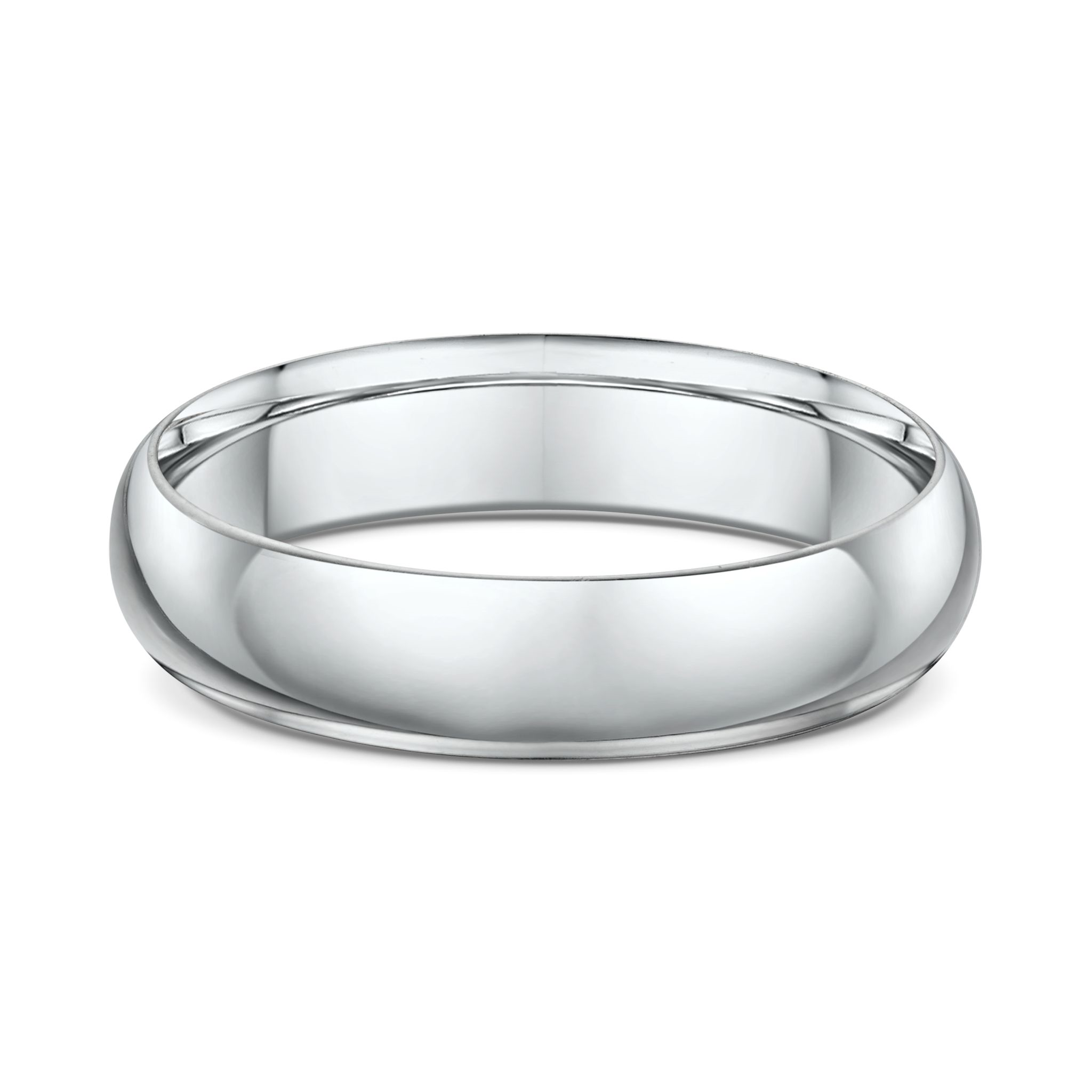 9ct White Gold High Dome Wedding Ring