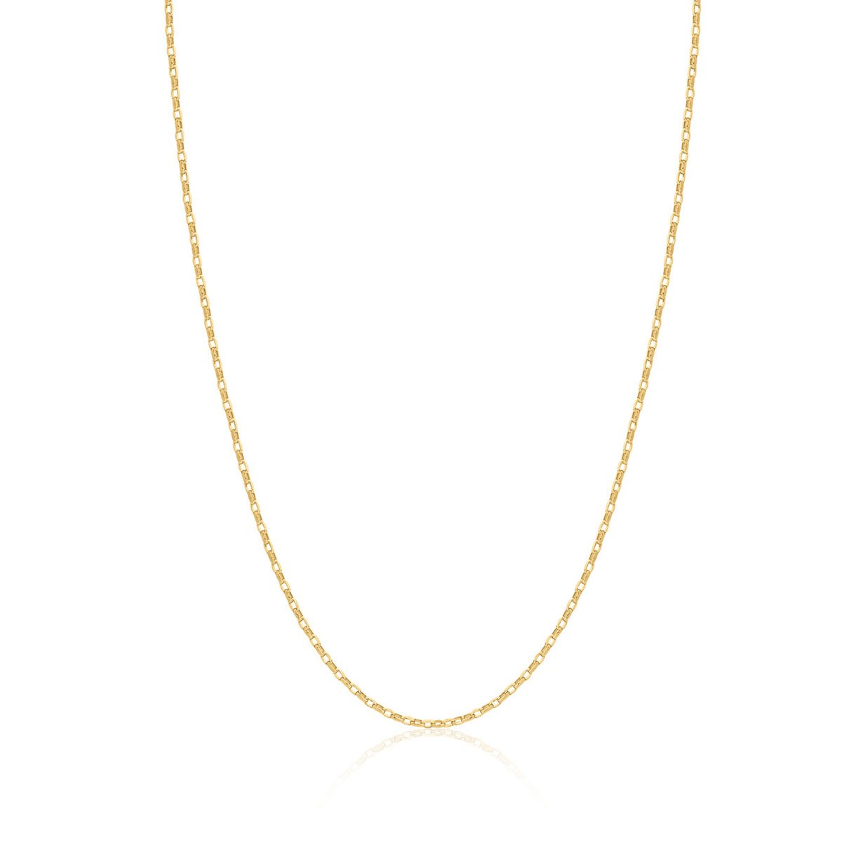 9ct Yellow Gold 1.3mm Diamond Cut Oval Belcher Link Adjustable Chain