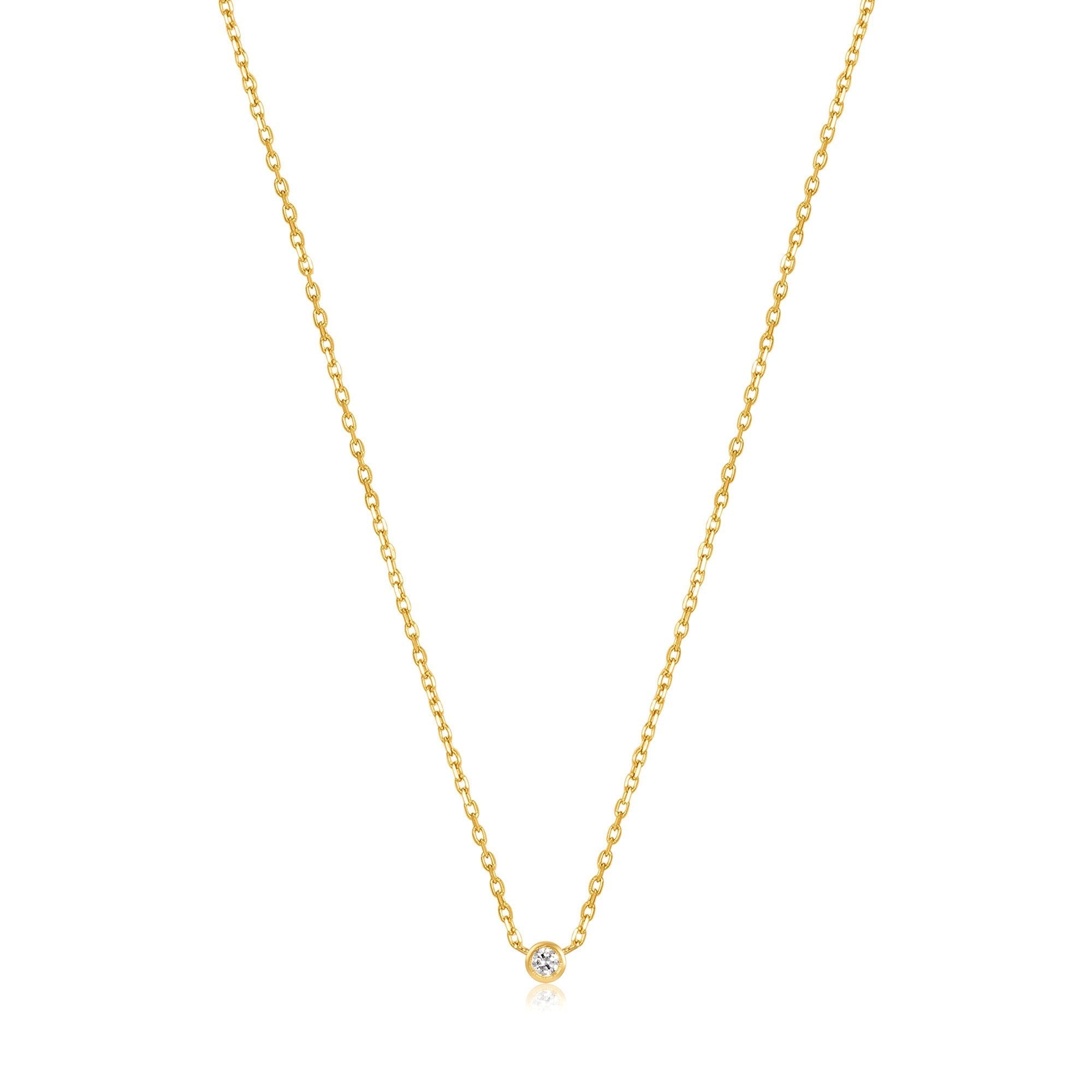 Ania Haie 14ct Gold Single Natural Diamond Necklace