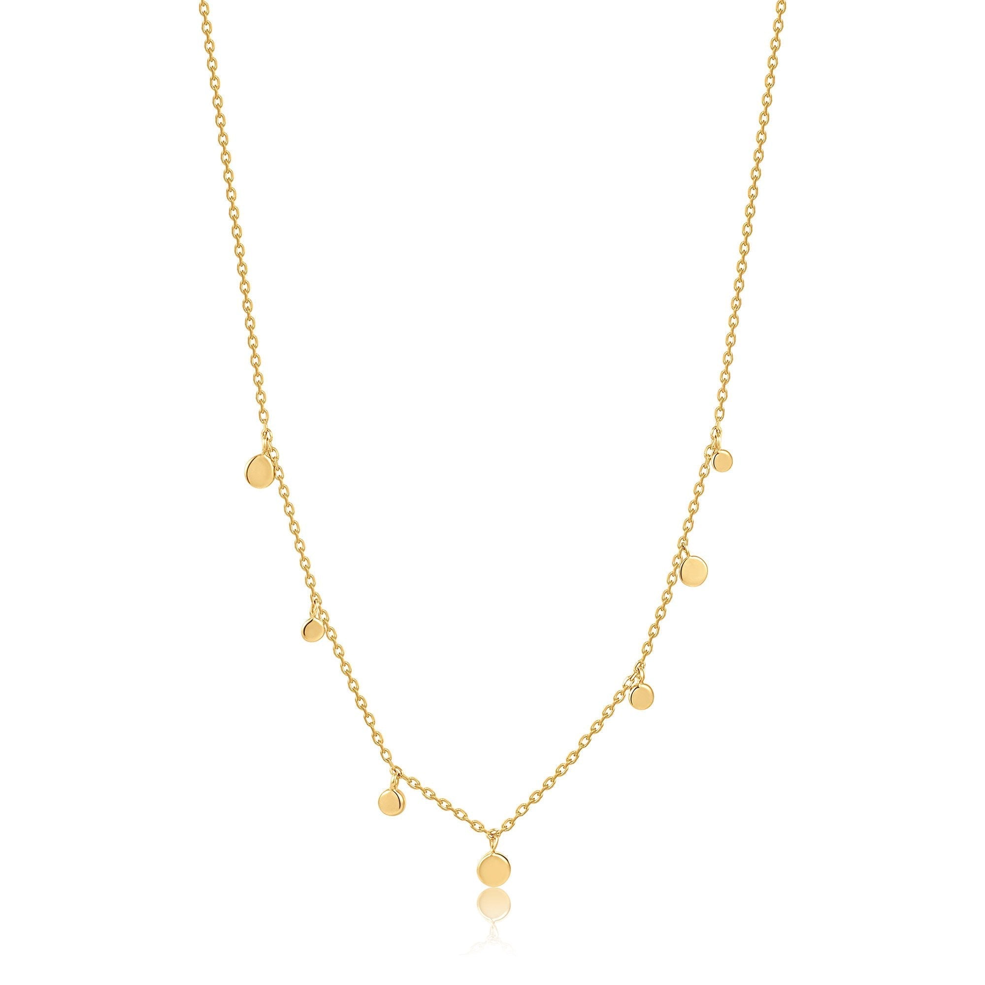 Ania Haie 14ct Gold Mixed Disc Necklace