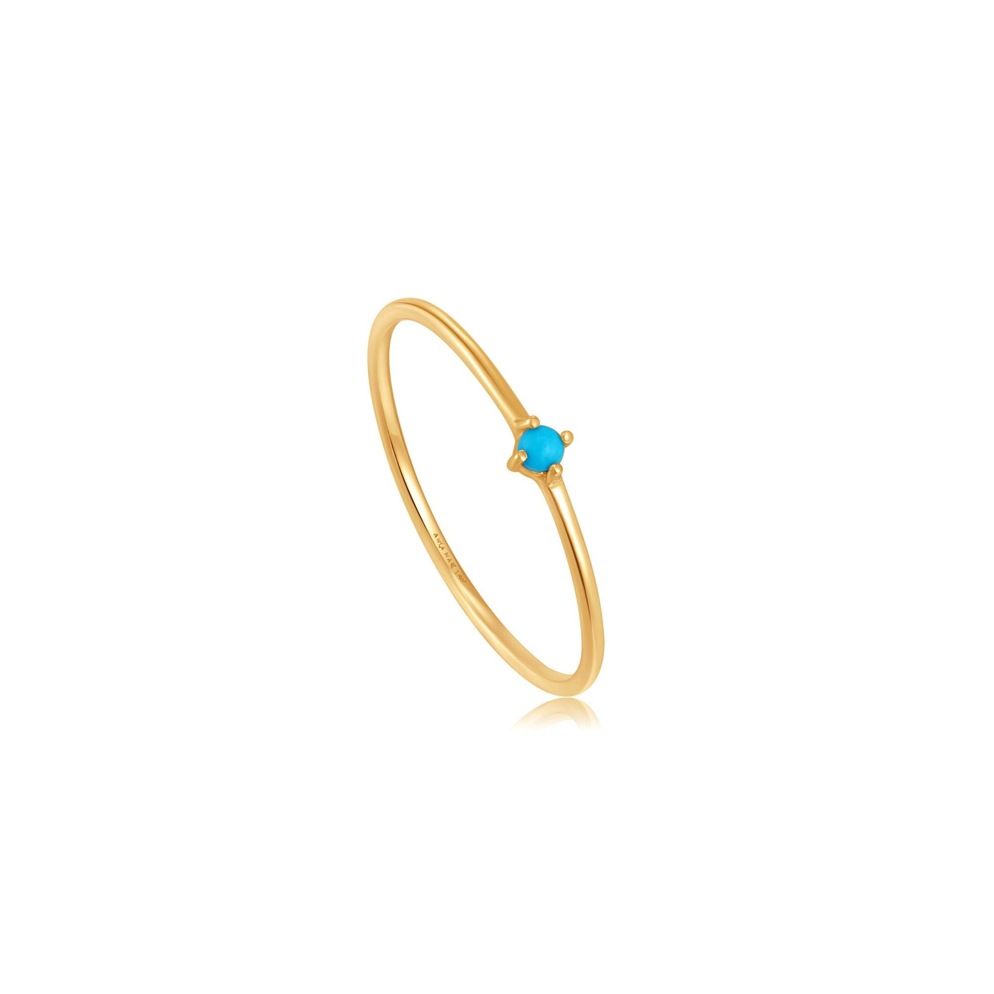 Ania Haie 14ct Gold Turquoise Stone Ring